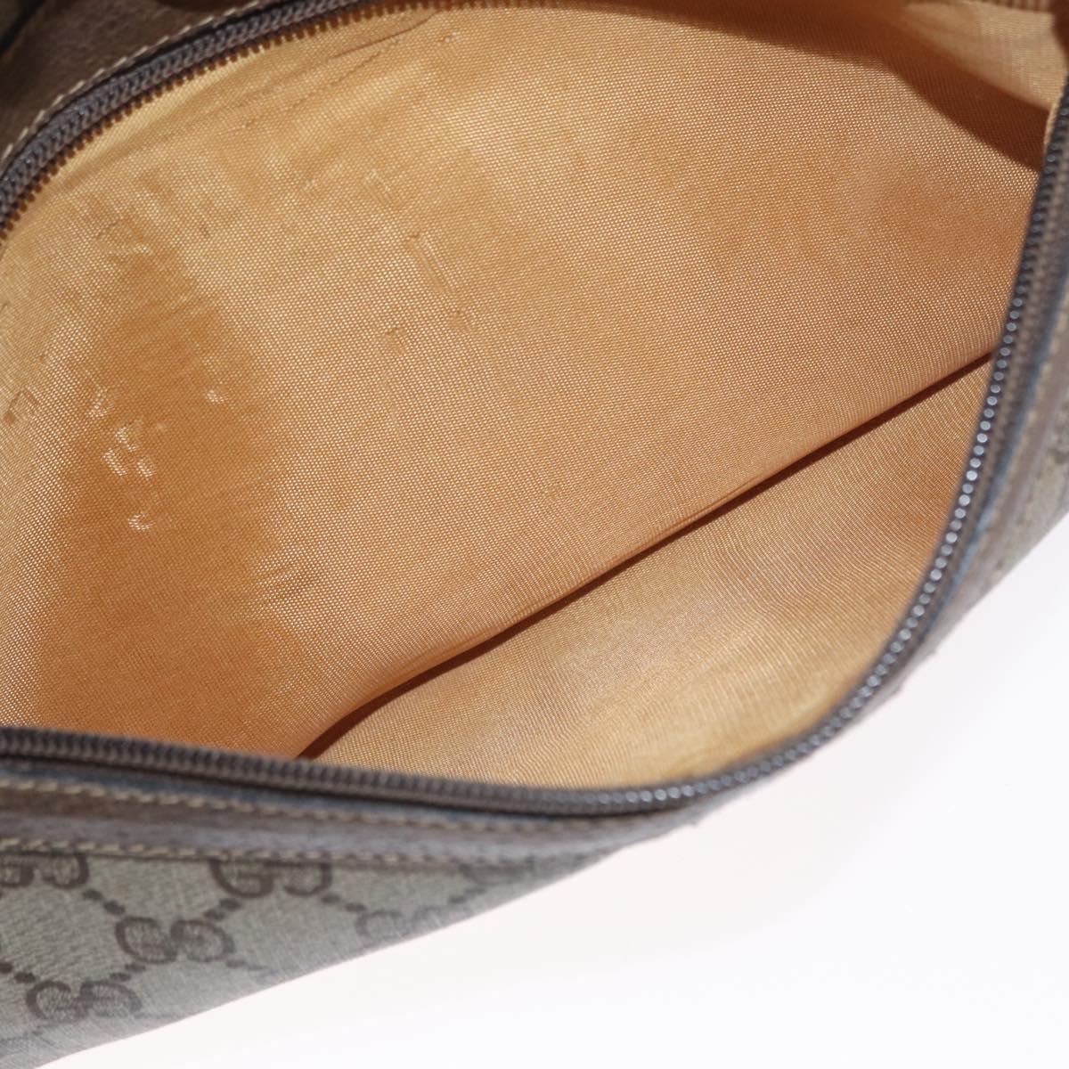 GUCCI GG Supreme Web Sherry Line Bag PVC Beige Gold 24 02 005 Auth 161616