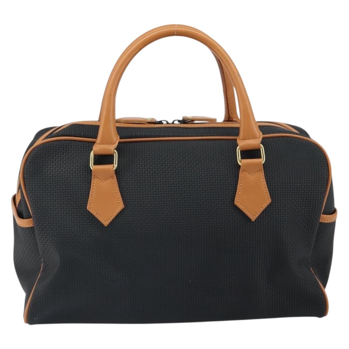 SAINT LAURENT Boston Bag PVC Black Gold Auth 161622