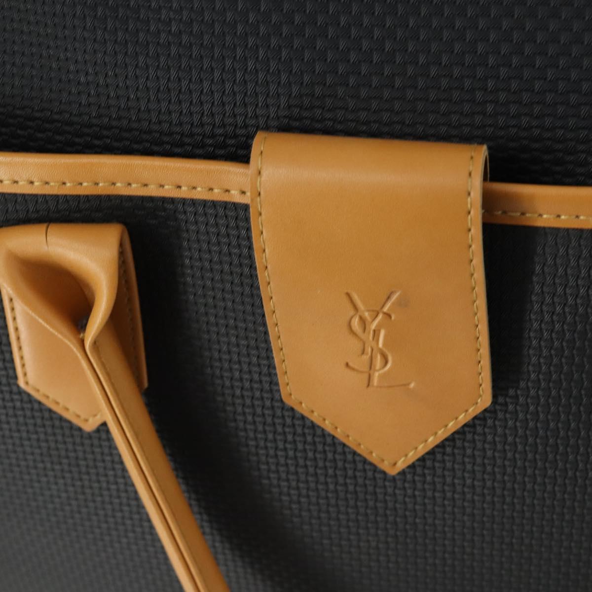 SAINT LAURENT Boston Bag PVC Black Gold Auth 161623