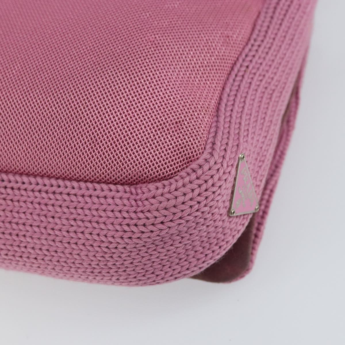 PRADA Shoulder Bag knitted Fabrics Pink Silver Auth 161630
