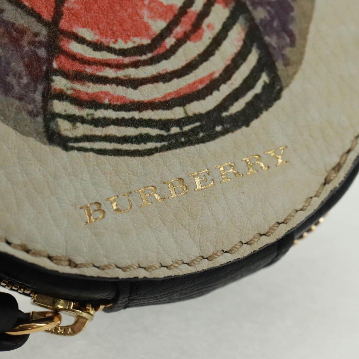 BURBERRY Coin Purse Leather White Gold Auth 161634V