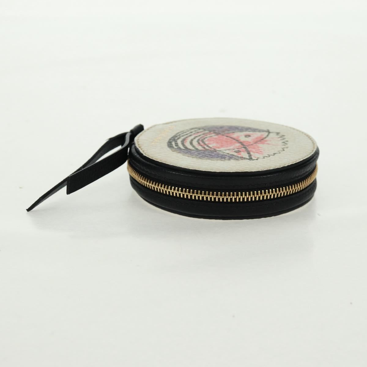 BURBERRY Coin Purse Leather White Gold Auth 161634V