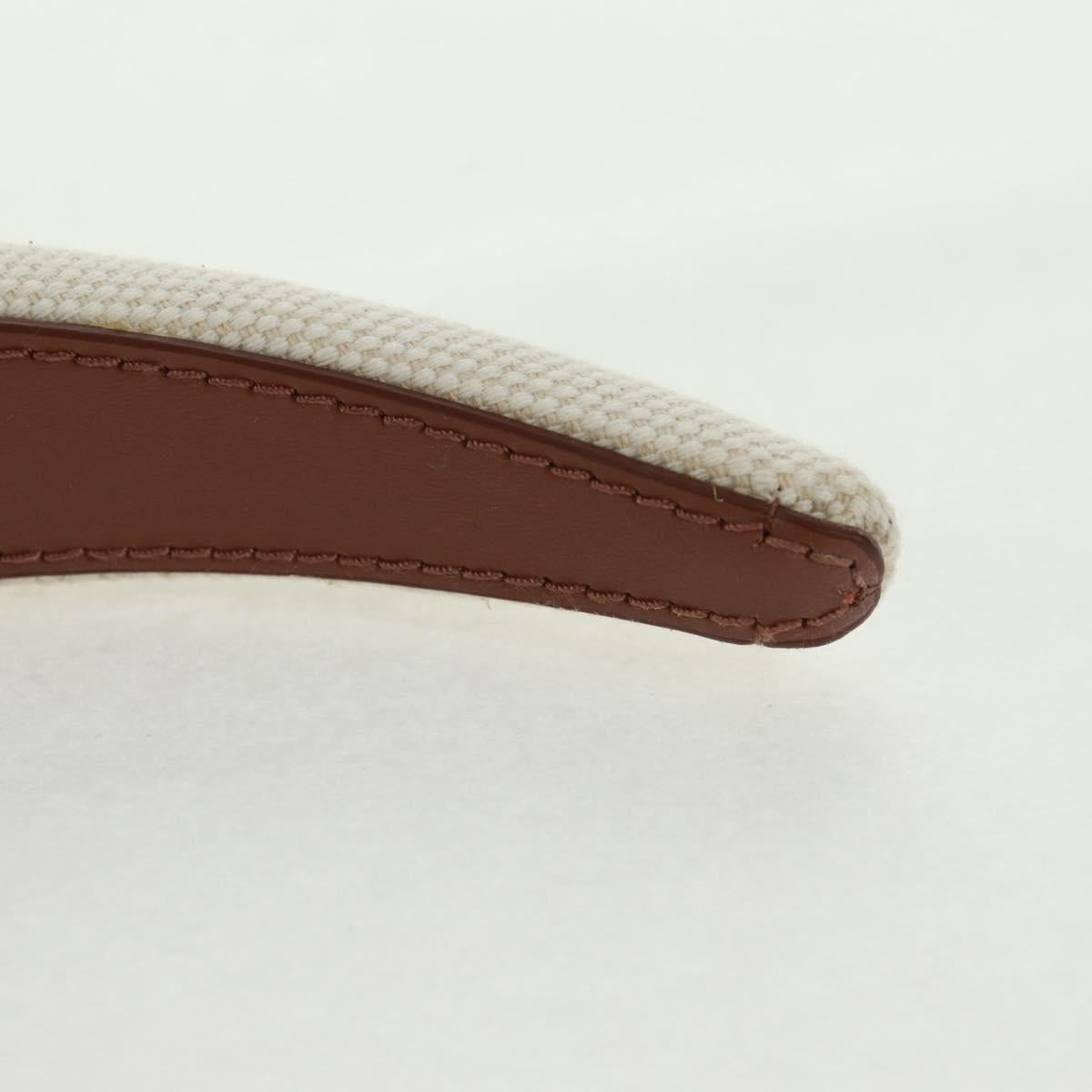 BURBERRY Hair Band Canvas White Auth 161636V