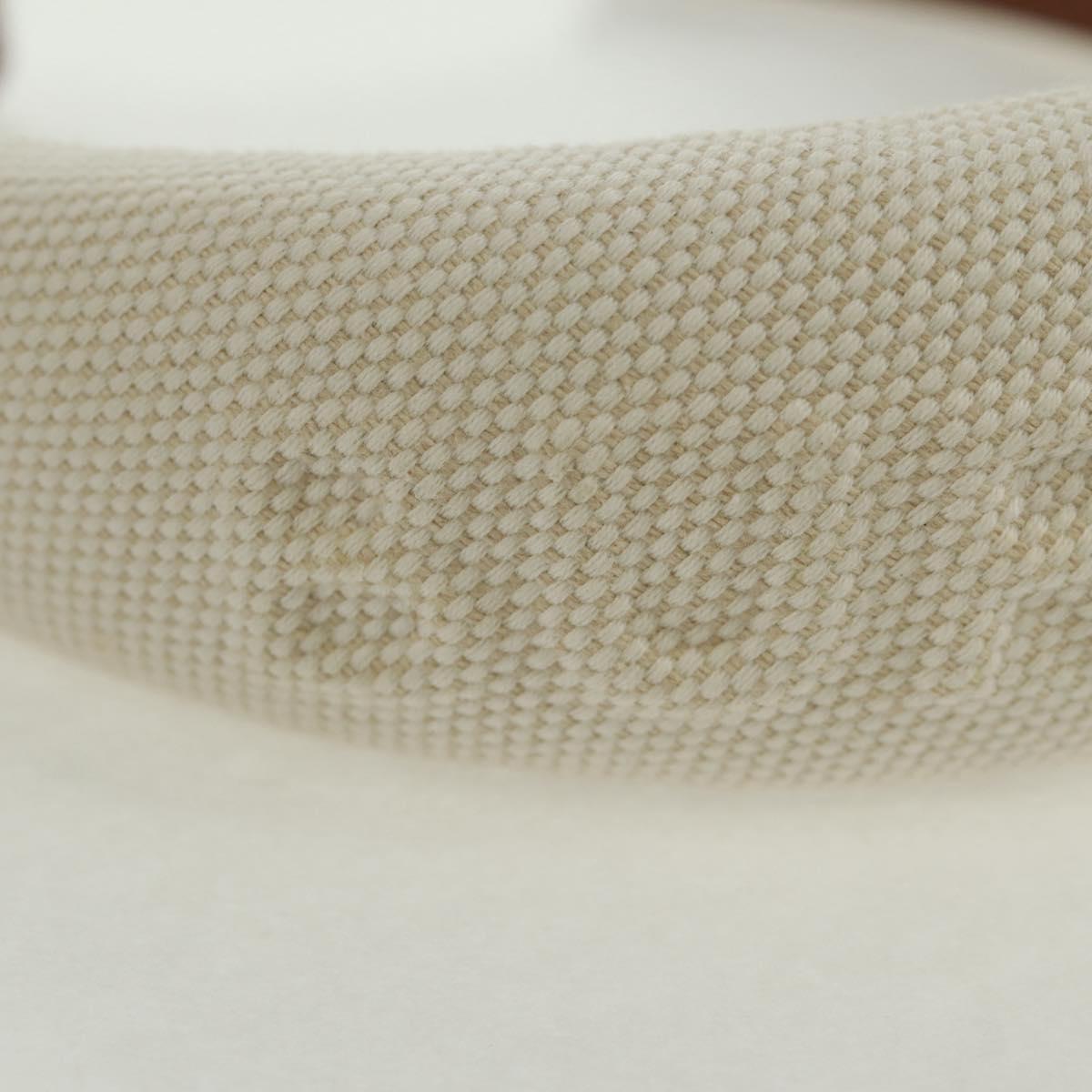 BURBERRY Hair Band Canvas White Auth 161636V
