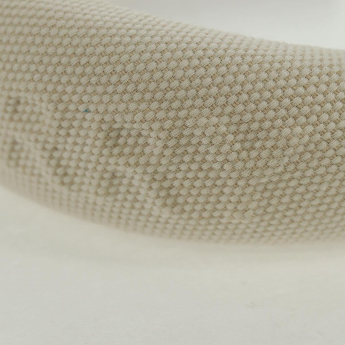 BURBERRY Hair Band Canvas White Auth 161636V