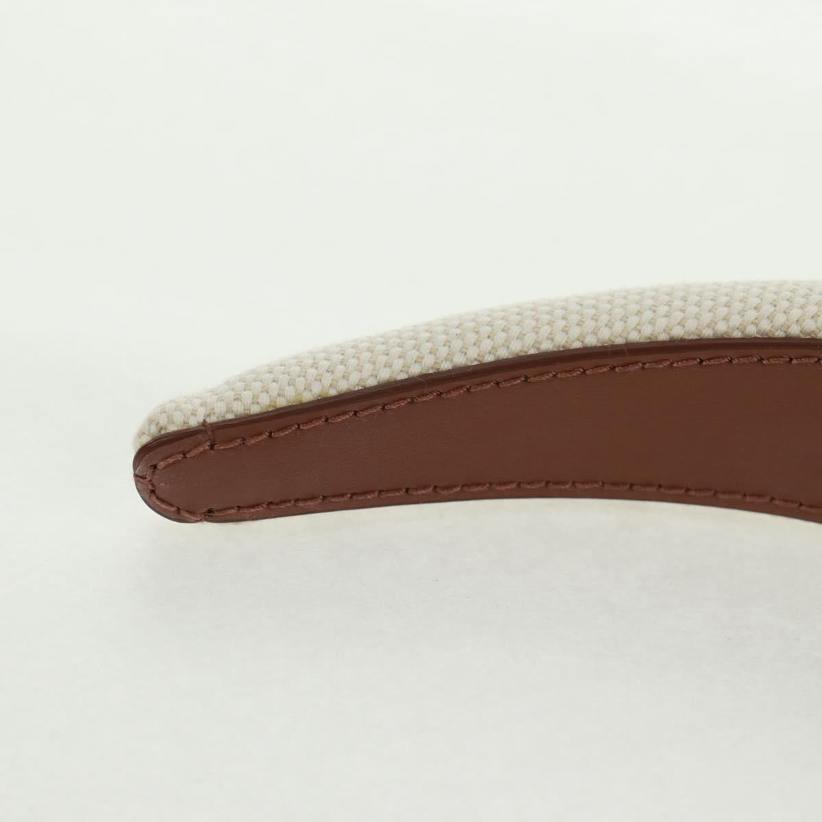 BURBERRY Hair Band Canvas White Auth 161636V