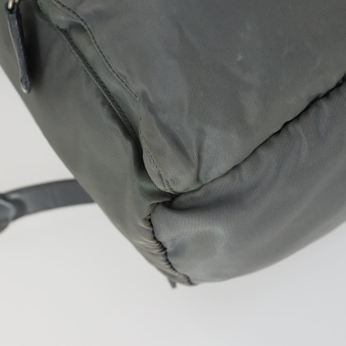 PRADA Backpack Nylon Gray Silver Auth 161647