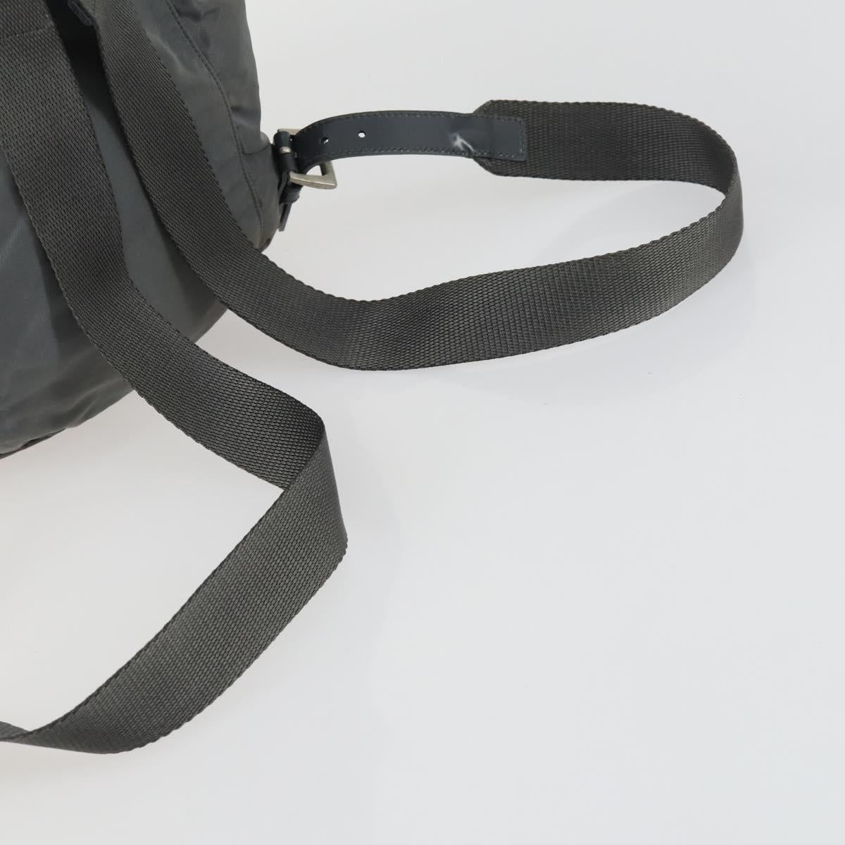 PRADA Backpack Nylon Gray Silver Auth 161647