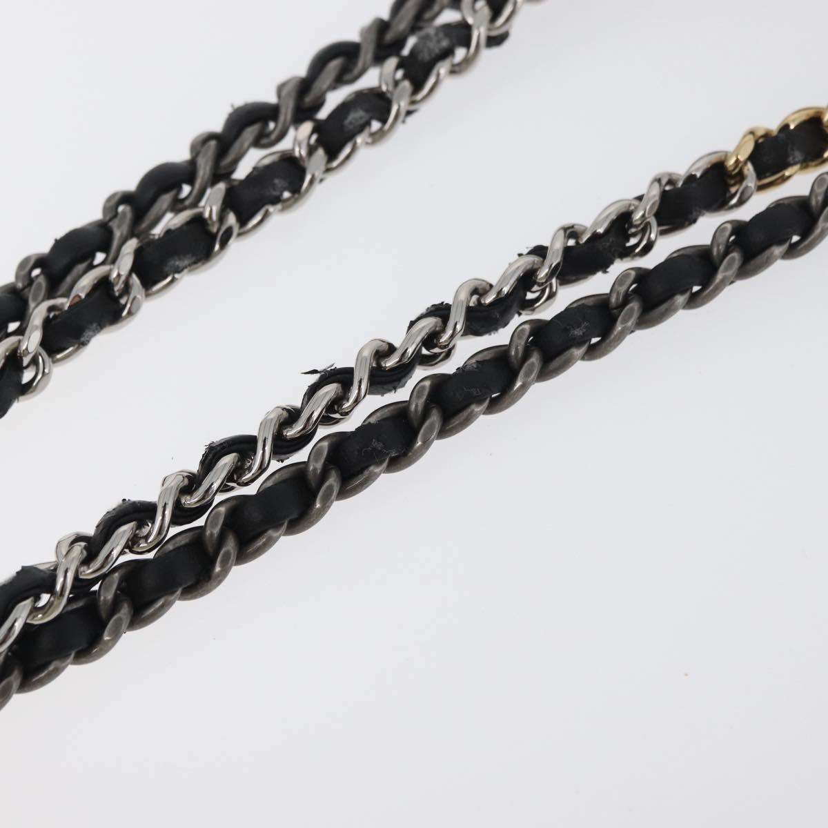 CHANEL Chain Gabriel de Chanel Shoulder Bag Calf Skin White Gold CC Auth 161659