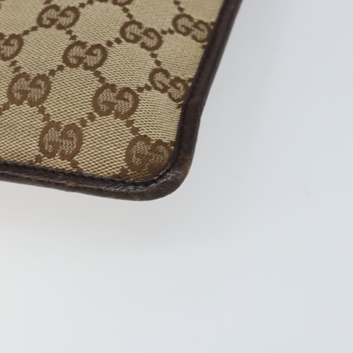 GUCCI GG Canvas Shoulder Bag Beige Silver 27639 Auth 161661