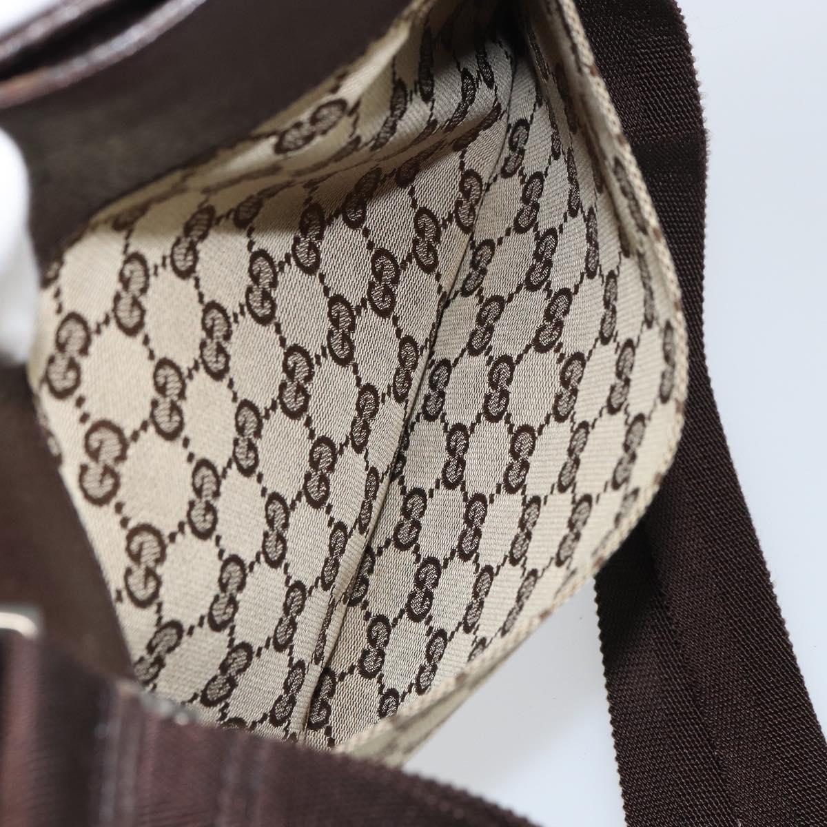 GUCCI GG Canvas Shoulder Bag Beige Silver 27639 Auth 161661