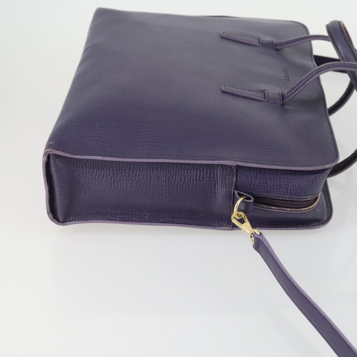 LOEWE Hand Bag Leather 2way Navy Gold Auth 161665