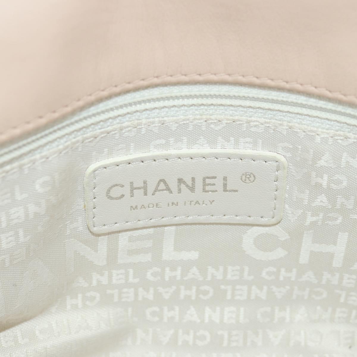 CHANEL Chain Matelasse 2.55 Shoulder Bag Lamb Skin Pink Silver CC Auth 161670V