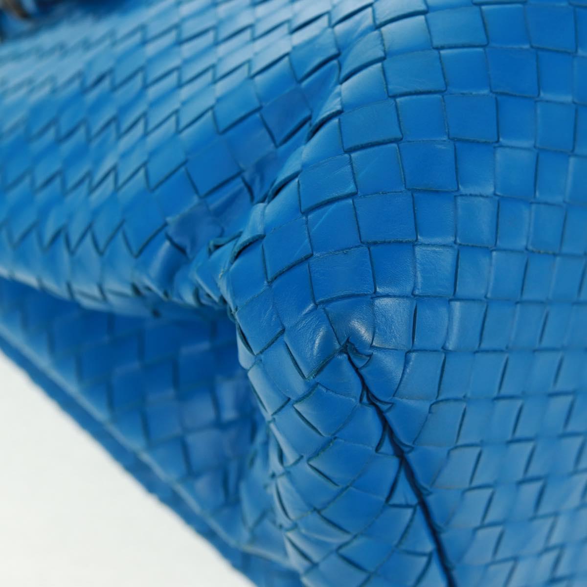 BOTTEGA VENETA INTRECCIATO Rome Hand Bag Leather Blue 171265 Auth 161672V