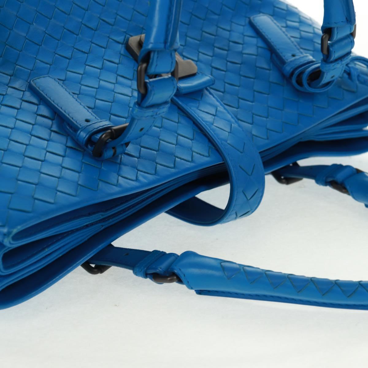 BOTTEGA VENETA INTRECCIATO Rome Hand Bag Leather Blue 171265 Auth 161672V