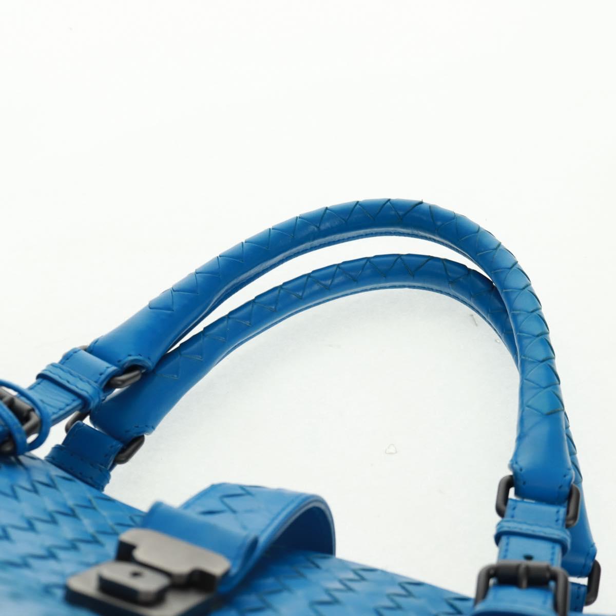 BOTTEGA VENETA INTRECCIATO Rome Hand Bag Leather Blue 171265 Auth 161672V