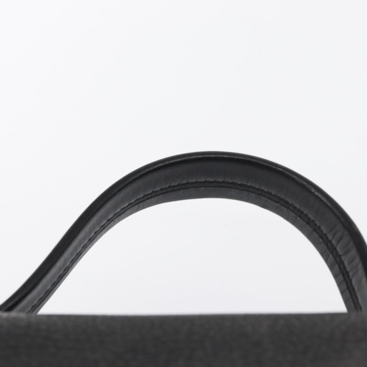 GUCCI Hand Bag Leather Gold Black Auth 161675