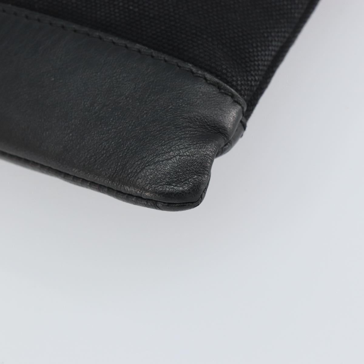 BALENCIAGA Clutch Bag Canvas Silver Black 373834 Auth 161677
