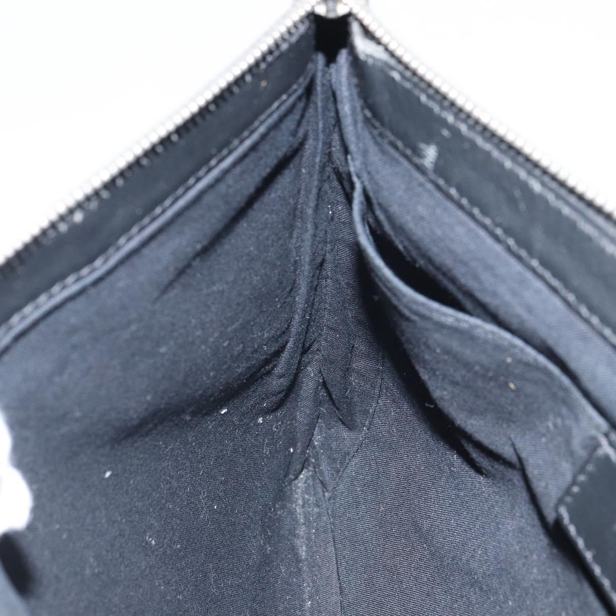 BALENCIAGA Clutch Bag Canvas Silver Black 373834 Auth 161677