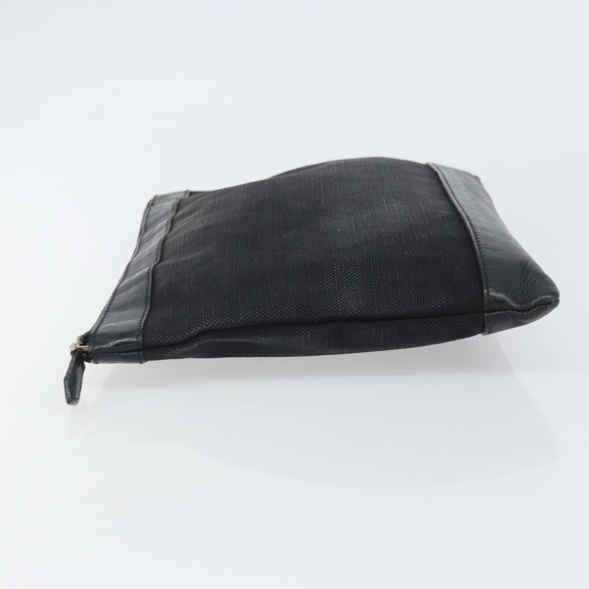 BALENCIAGA Clutch Bag Canvas Silver Black 373834 Auth 161677