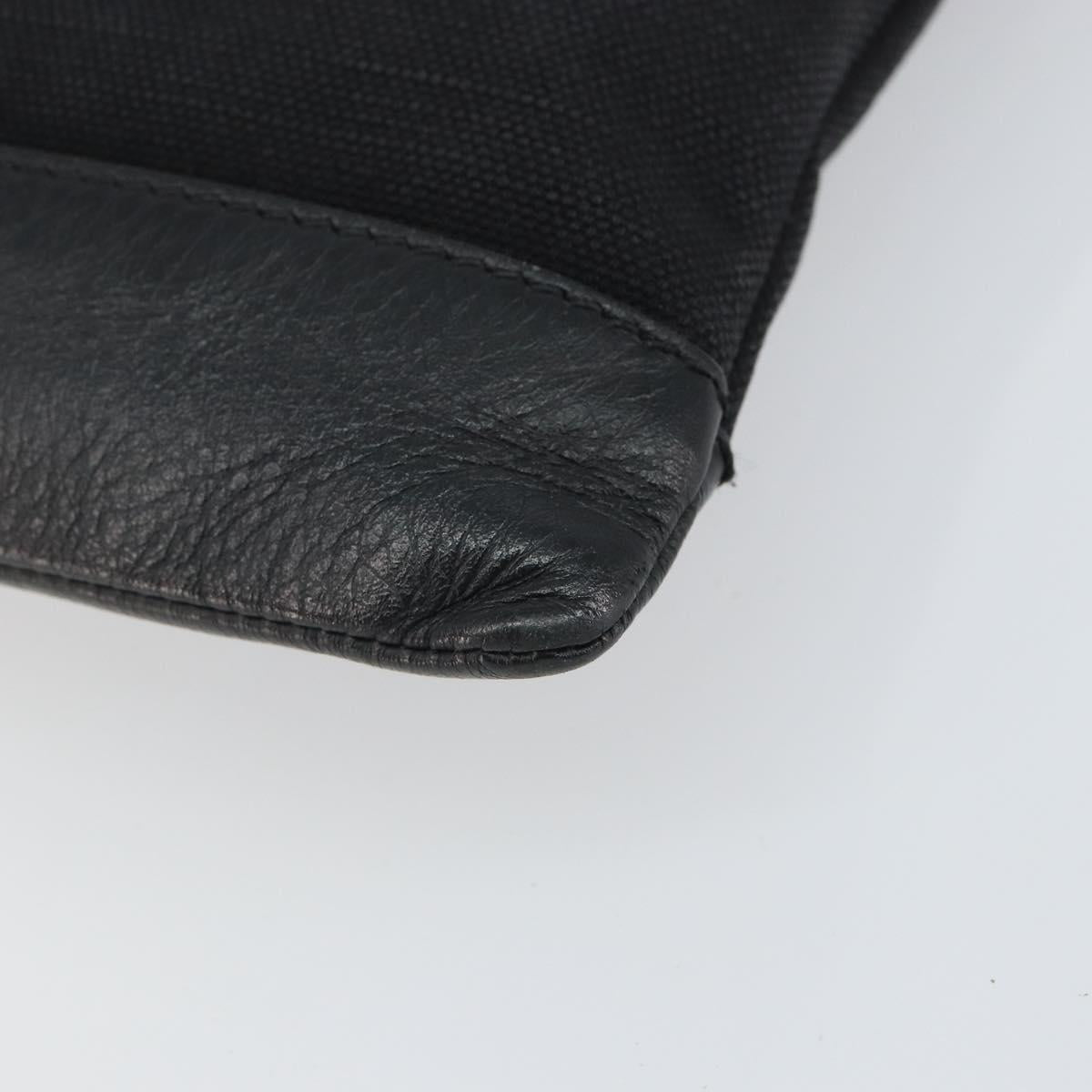 BALENCIAGA Clutch Bag Canvas Silver Black 373834 Auth 161677