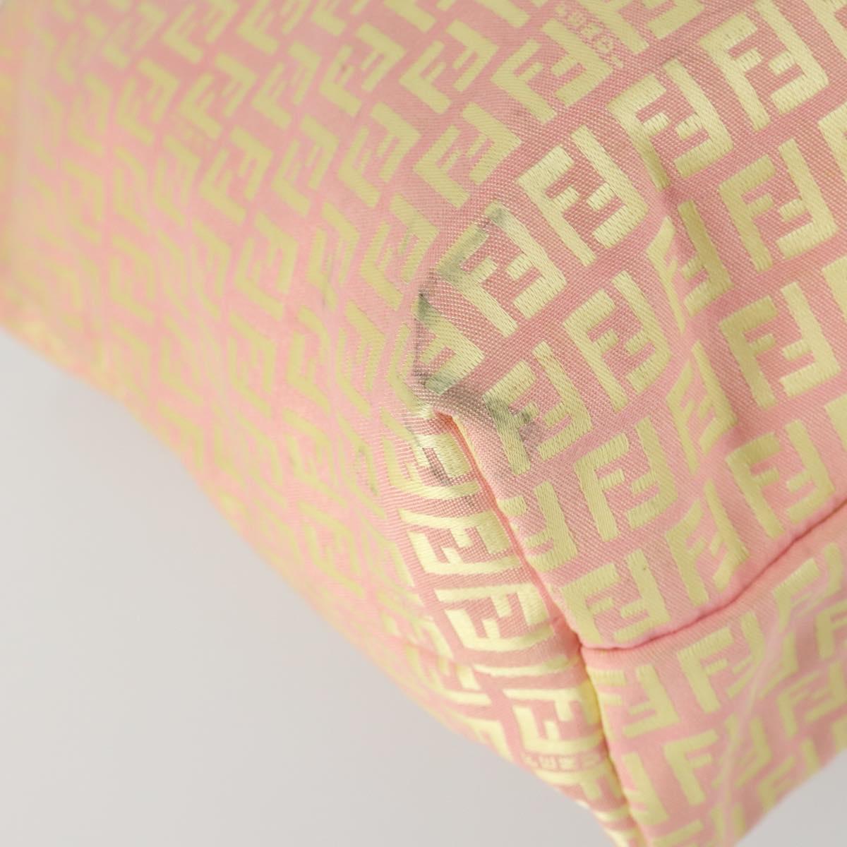 FENDI Zucchino Canvas Tote Bag Pink Auth 161680