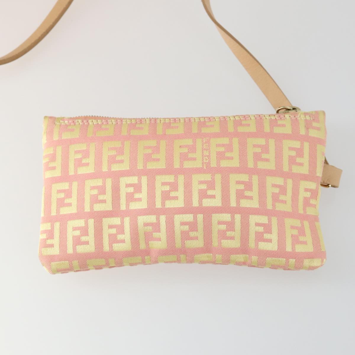 FENDI Zucchino Canvas Tote Bag Pink Auth 161680