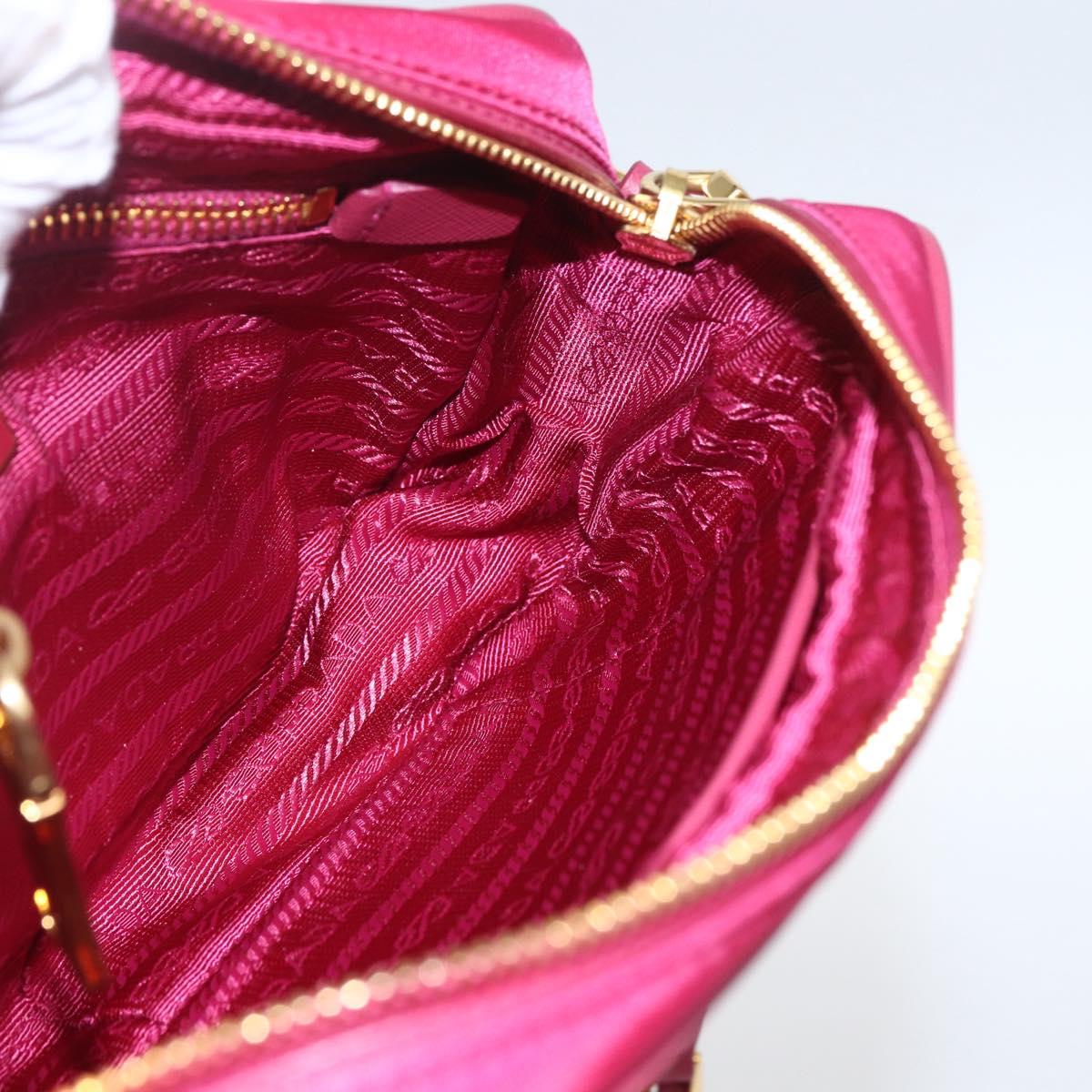 PRADA Shoulder Bag Nylon Pink Gold Auth 161682V