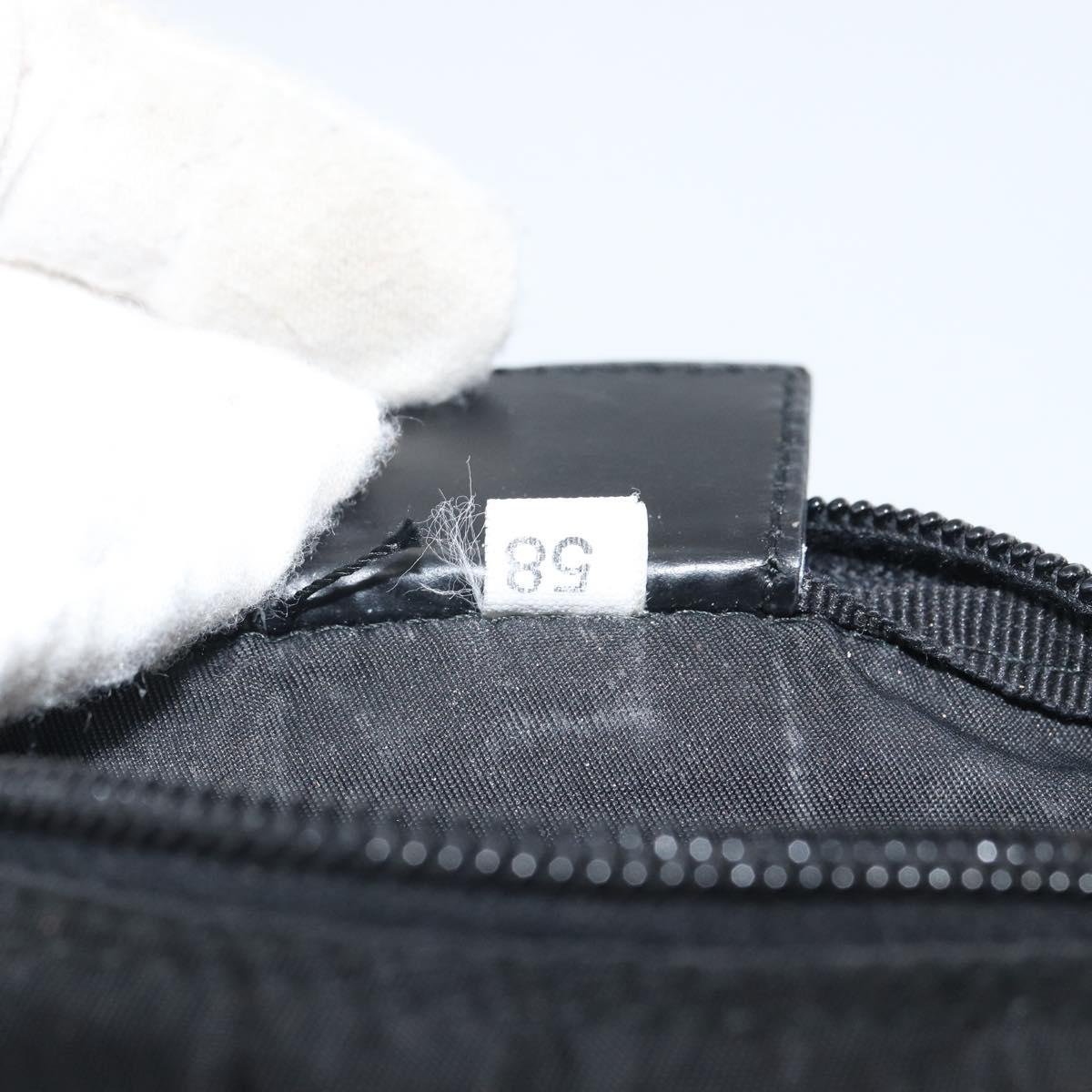 PRADA Pouch Nylon Black Silver Auth 161683