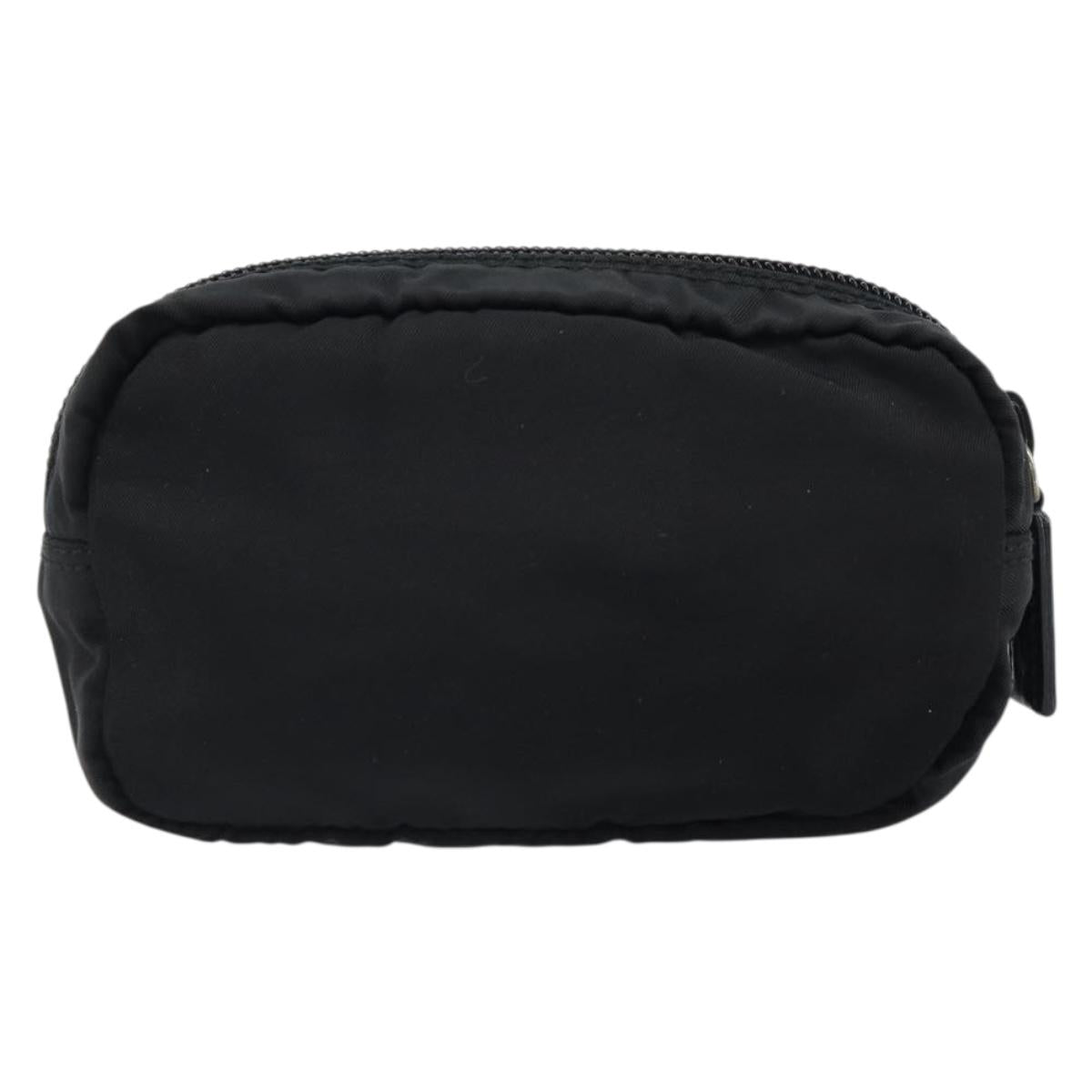 PRADA Pouch Nylon Black Silver Auth 161683