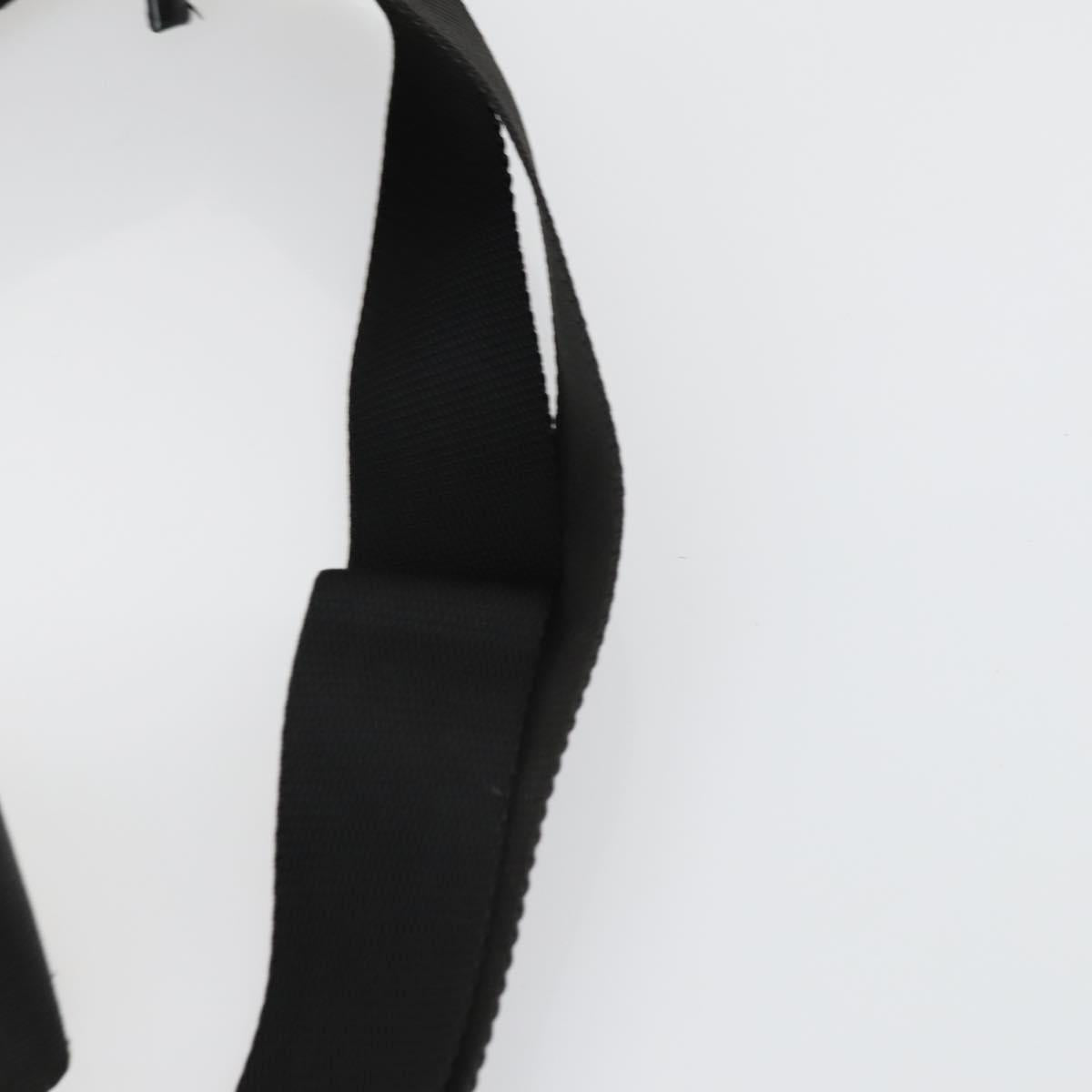 PRADA Shoulder Bag Nylon Black Silver Auth 161687