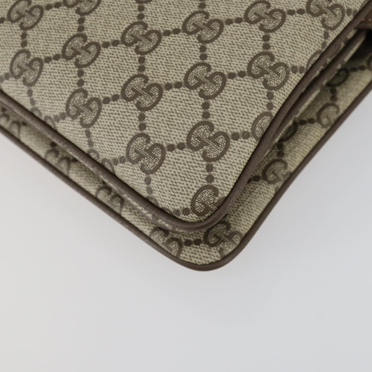 GUCCI GG Supreme Web Sherry Line Shoulder Bag PVC Beige 14 02 013 Auth 161689