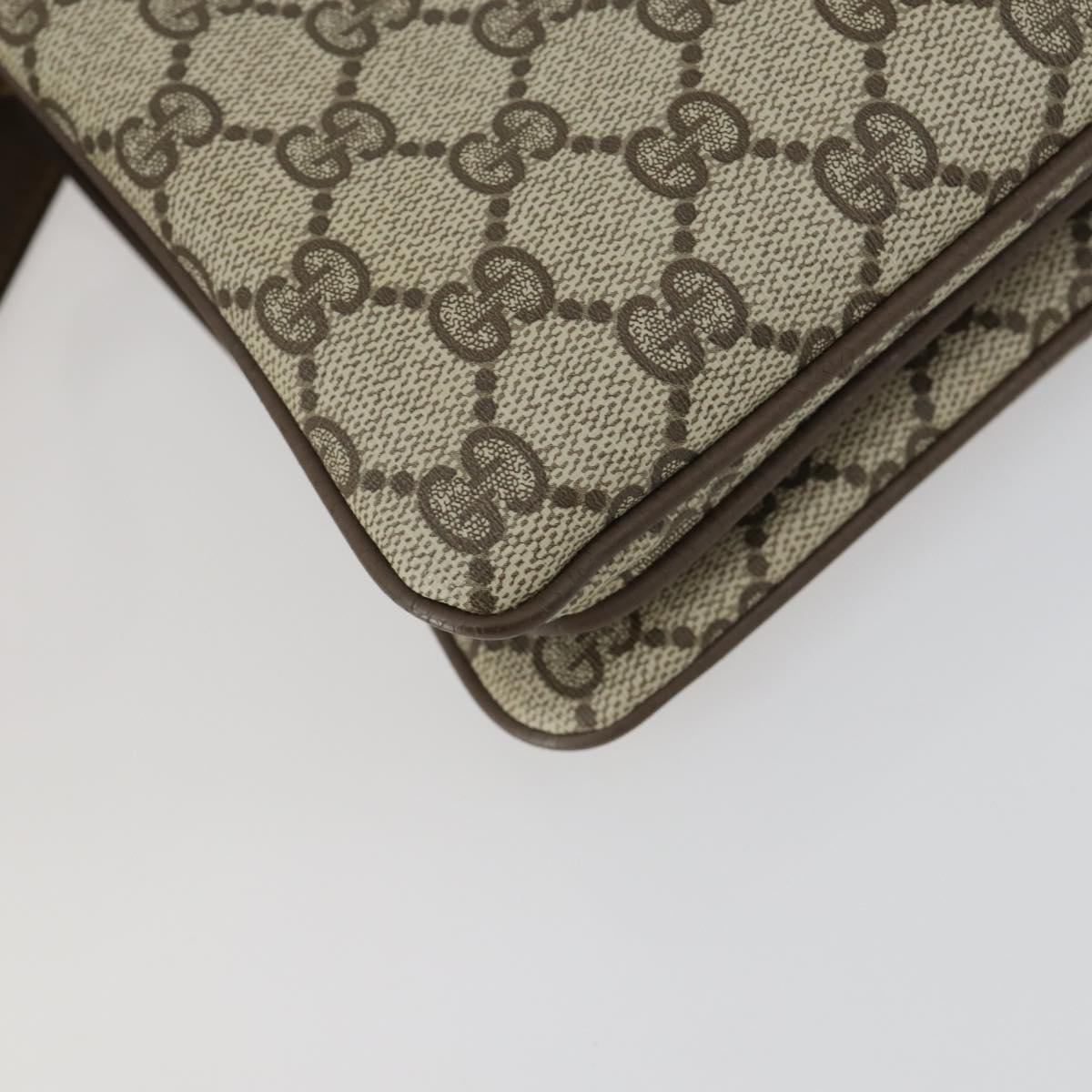 GUCCI GG Supreme Web Sherry Line Shoulder Bag PVC Beige 14 02 013 Auth 161689