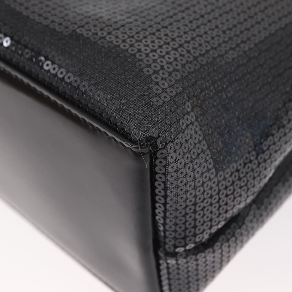 PRADA Hand Bag Sequin Black Auth 161690