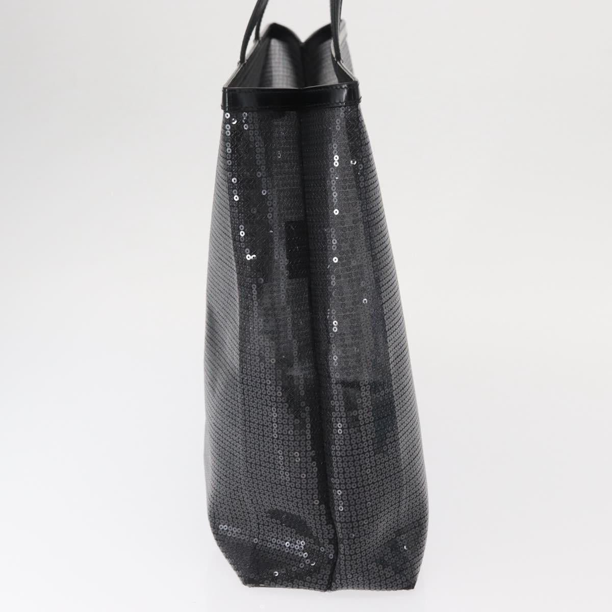 PRADA Hand Bag Sequin Black Auth 161690