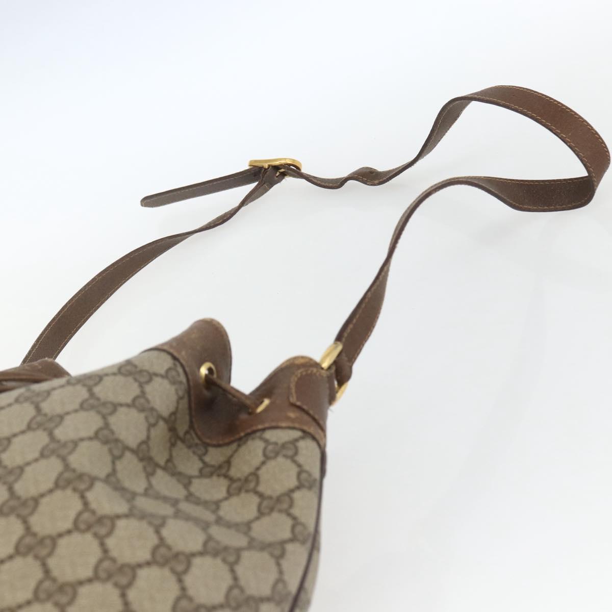 GUCCI GG Supreme Web Sherry Line Bag PVC Beige Gold 41 02 085 Auth 161691