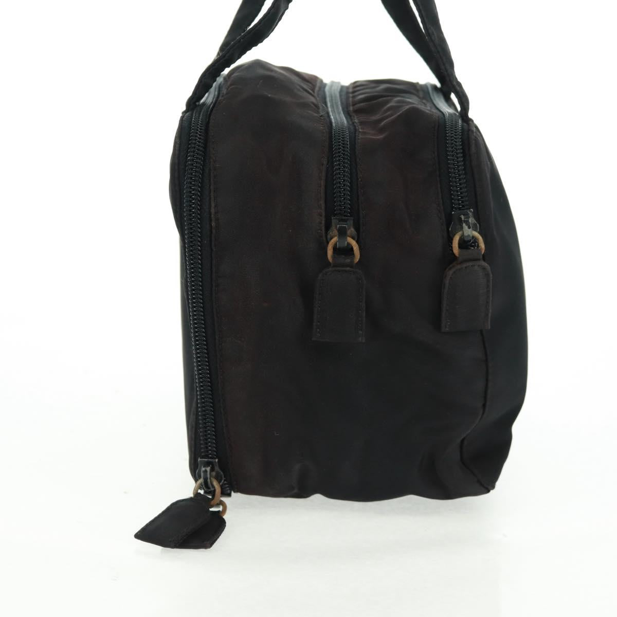PRADA Hand Bag Nylon Black Silver Auth 161692
