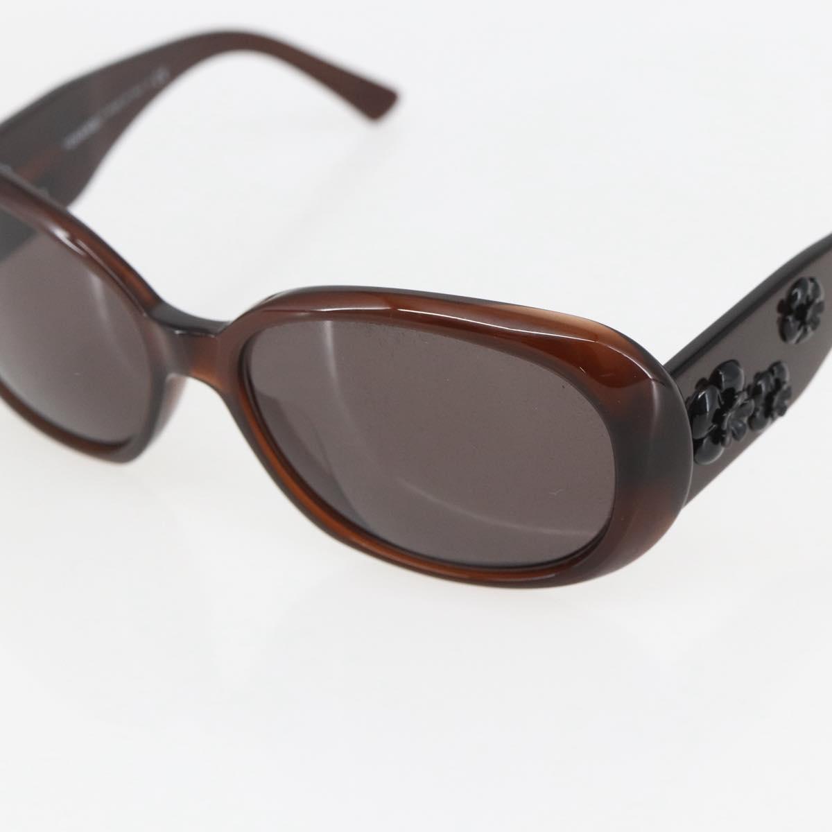 CHANEL Camelia Sunglasses plastic Brown 5113-A CC Auth 161695