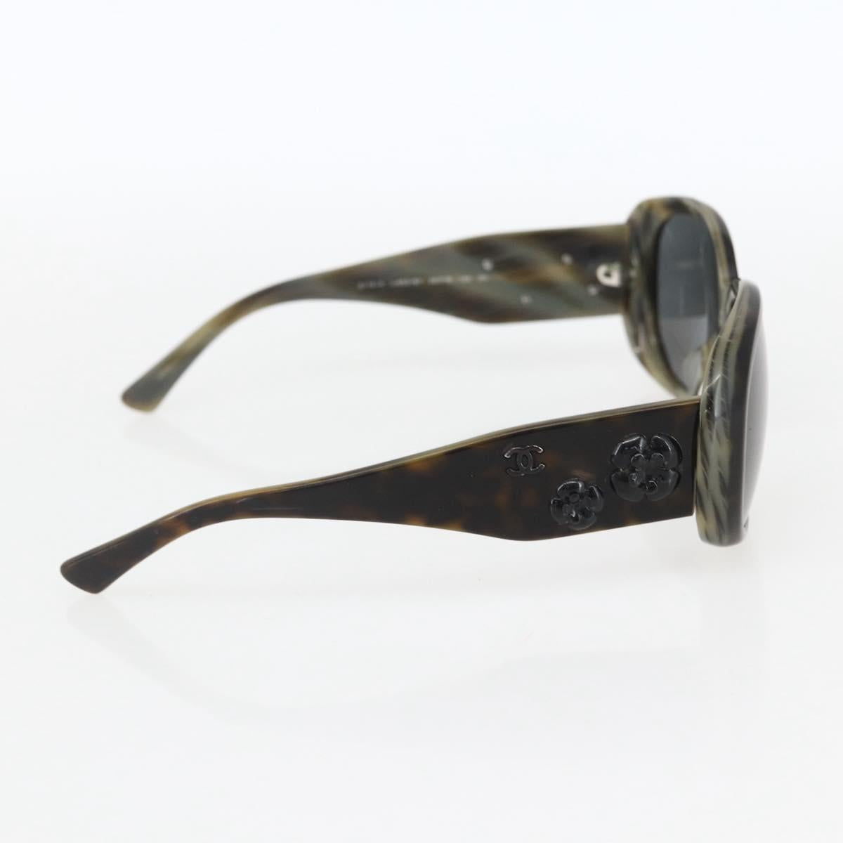 CHANEL Camelia Sunglasses plastic Gray 5113-A CC Auth 161696