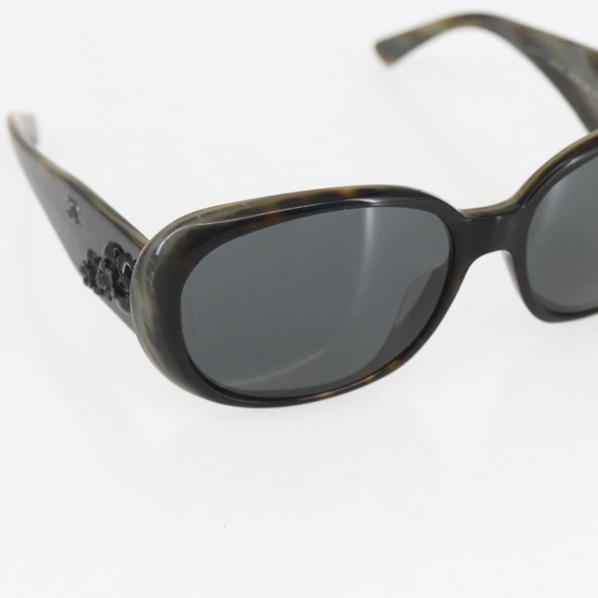 CHANEL Camelia Sunglasses plastic Gray 5113-A CC Auth 161696