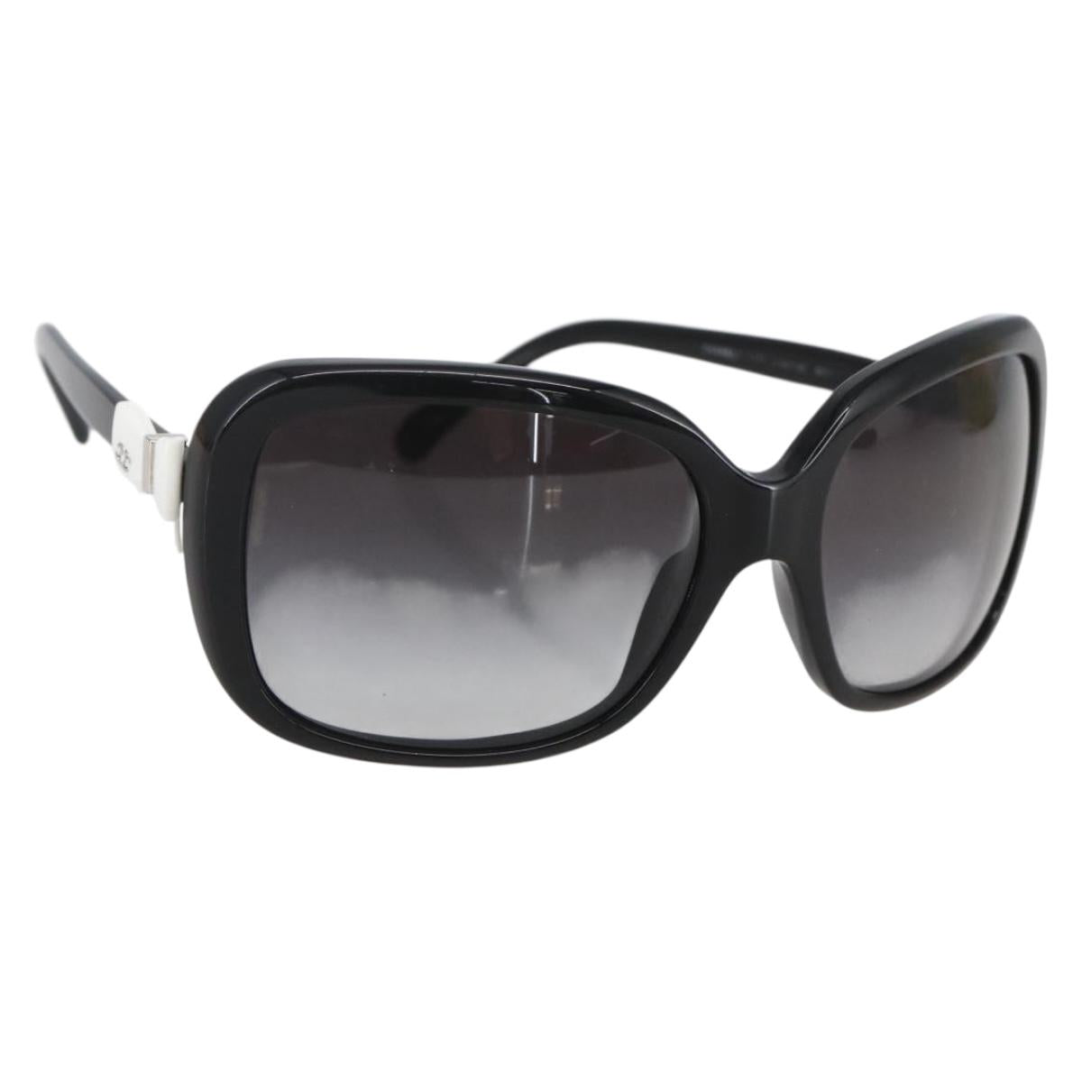 CHANEL Ribbon COCO Mark Sunglasses plastic Black 5171 CC Auth 161697