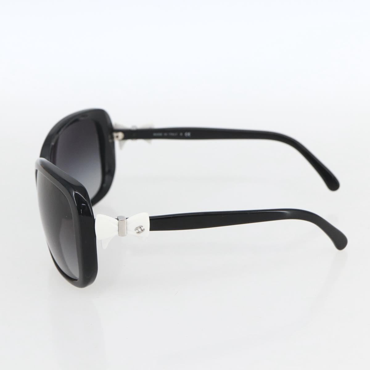 CHANEL Ribbon COCO Mark Sunglasses plastic Black 5171 CC Auth 161697