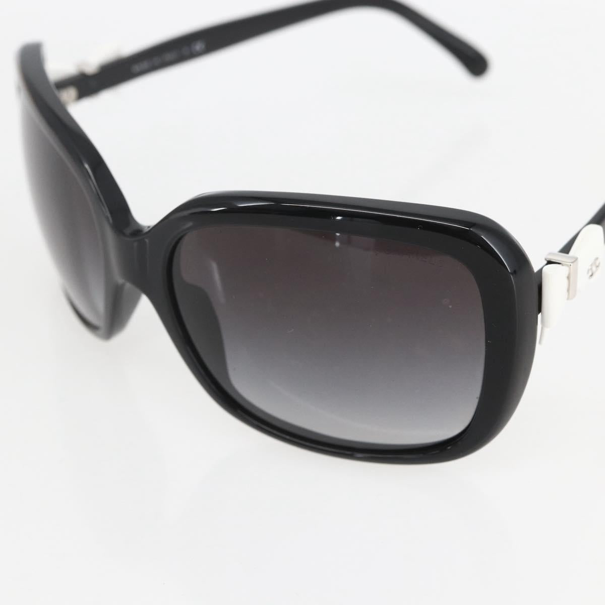 CHANEL Ribbon COCO Mark Sunglasses plastic Black 5171 CC Auth 161697