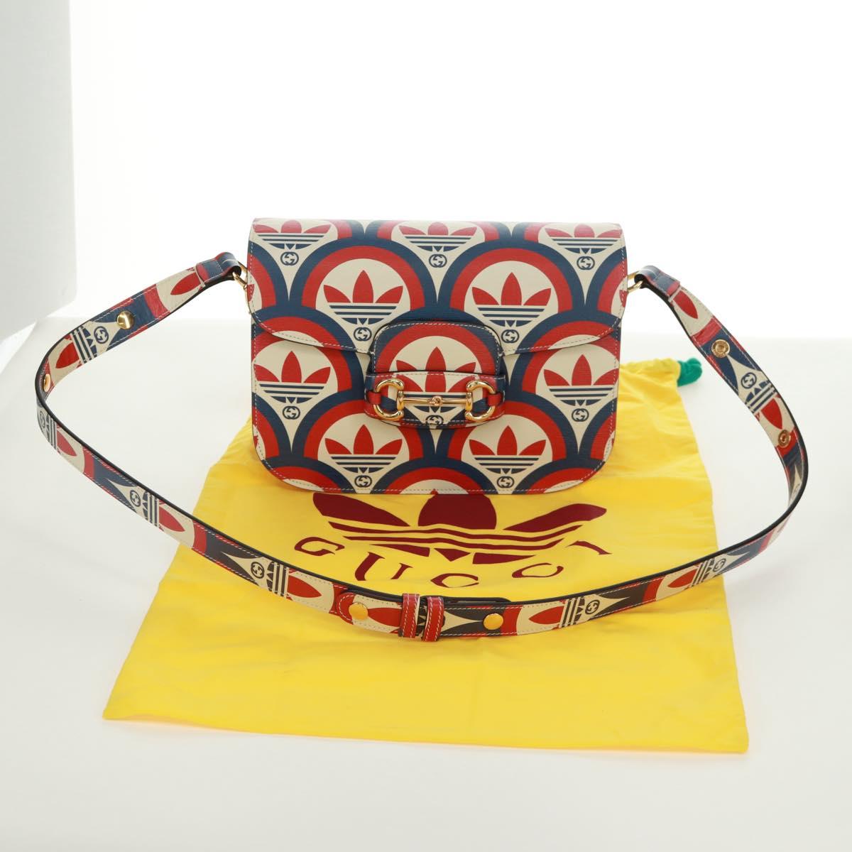 GUCCI Horsebit 1955 Shoulder Bag Leather Multicolor Gold 602204 Auth 161700SAM