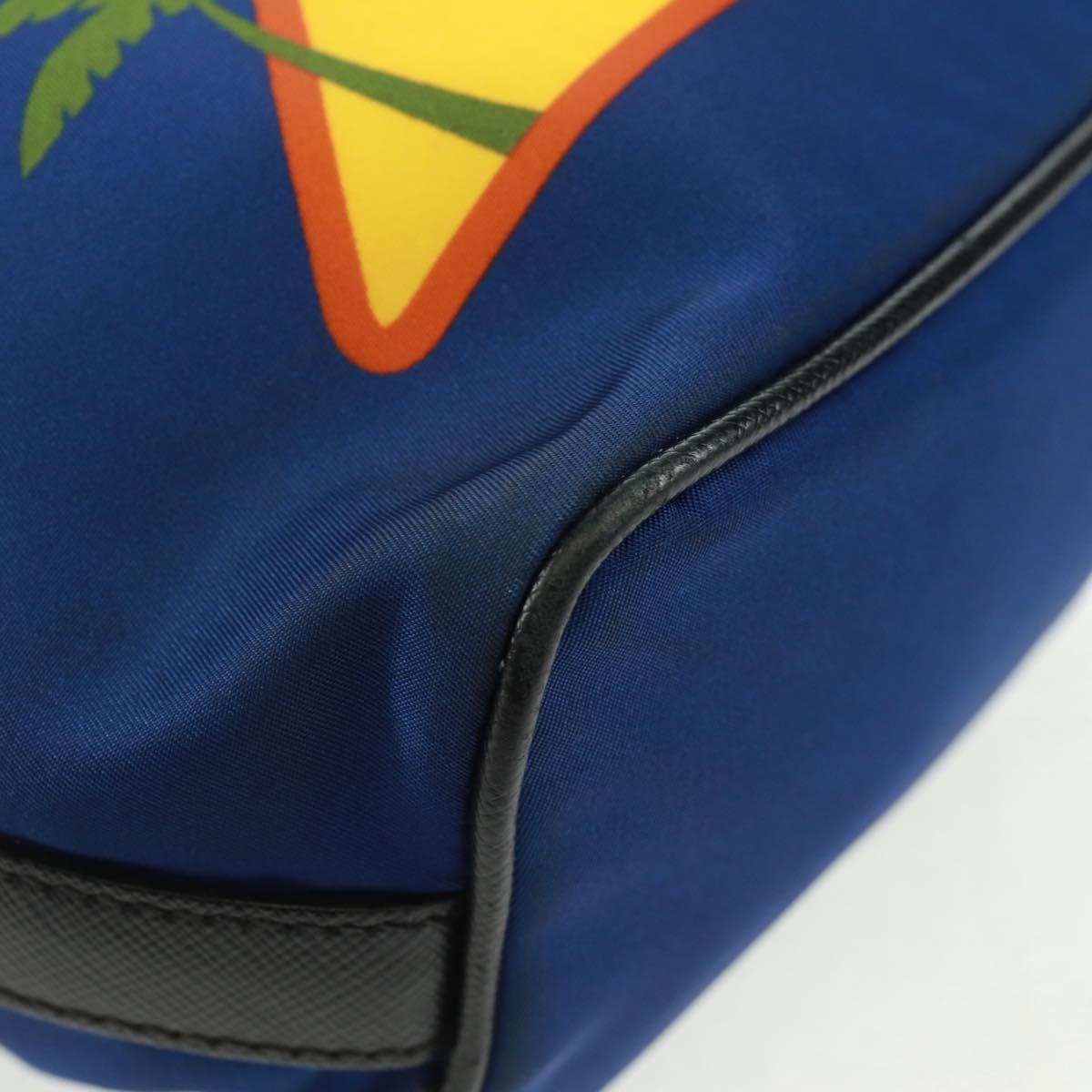 PRADA Shoulder Bag Nylon 2way Blue Silver Auth 161702M