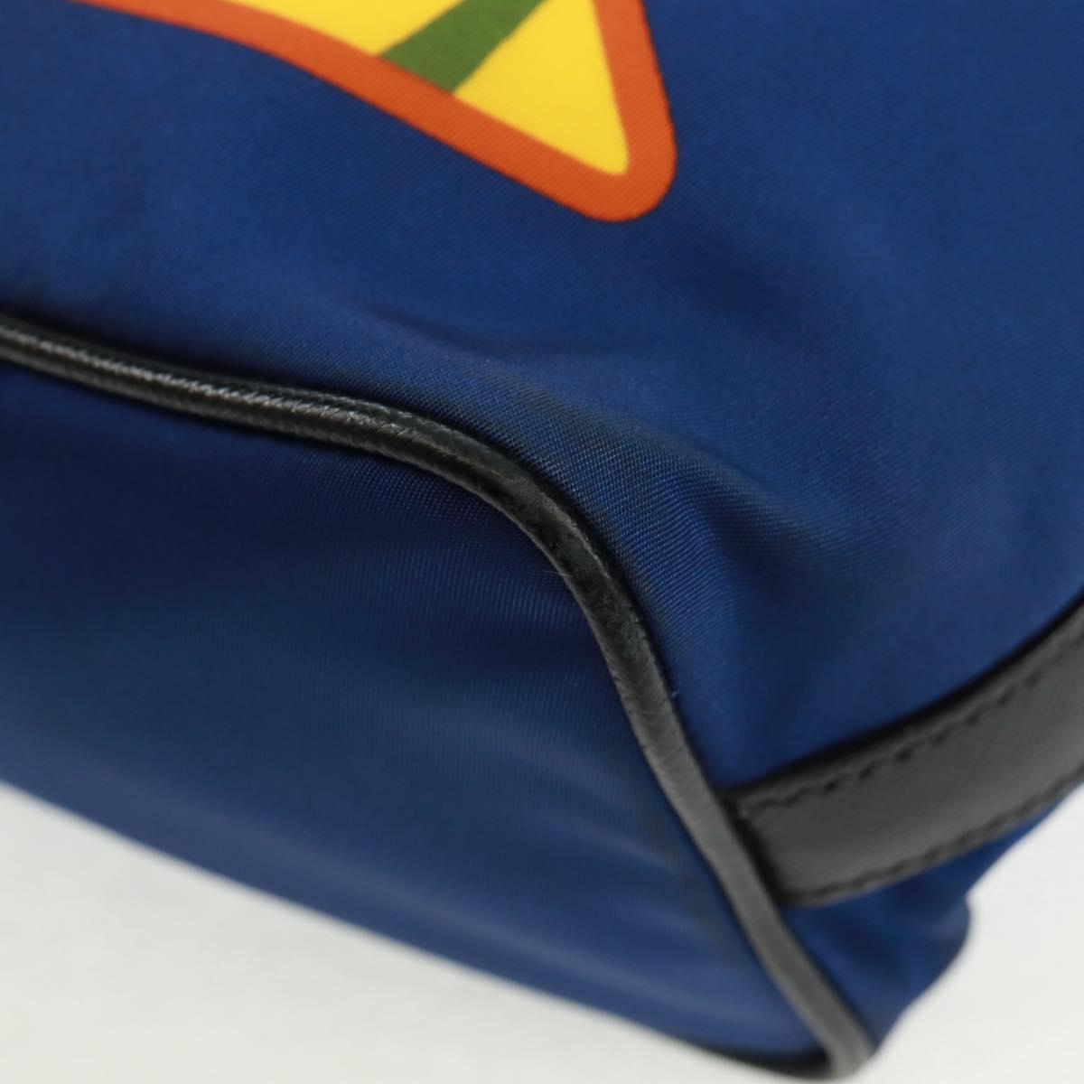 PRADA Shoulder Bag Nylon 2way Blue Silver Auth 161702M