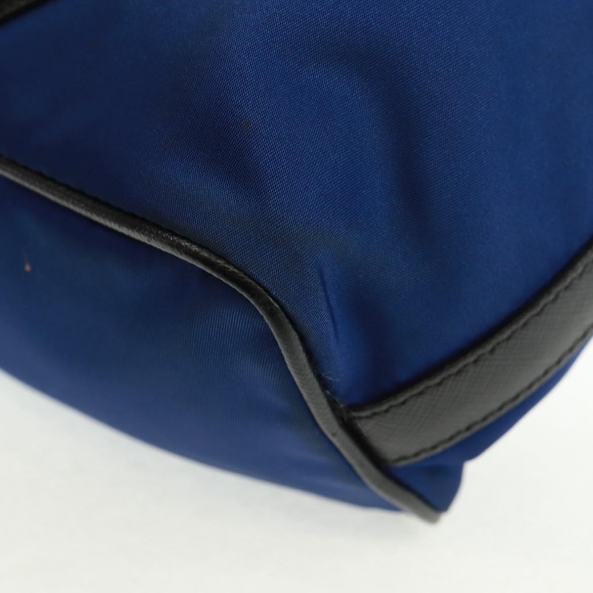 PRADA Shoulder Bag Nylon 2way Blue Silver Auth 161702M