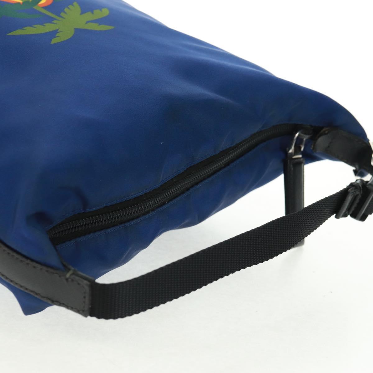 PRADA Shoulder Bag Nylon 2way Blue Silver Auth 161702M