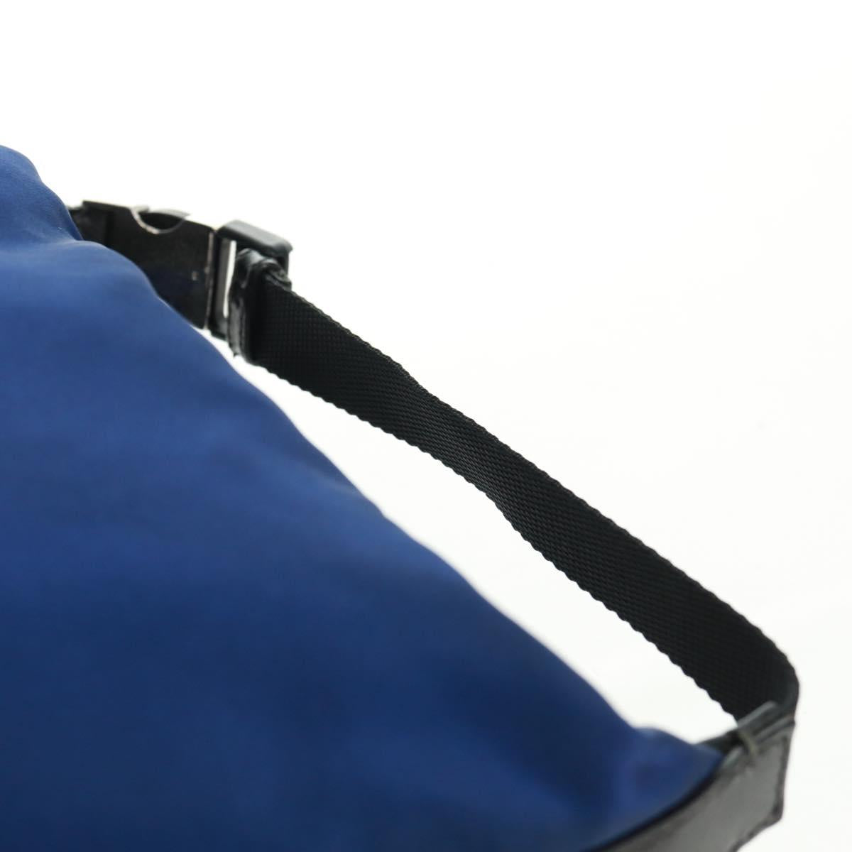 PRADA Shoulder Bag Nylon 2way Blue Silver Auth 161702M