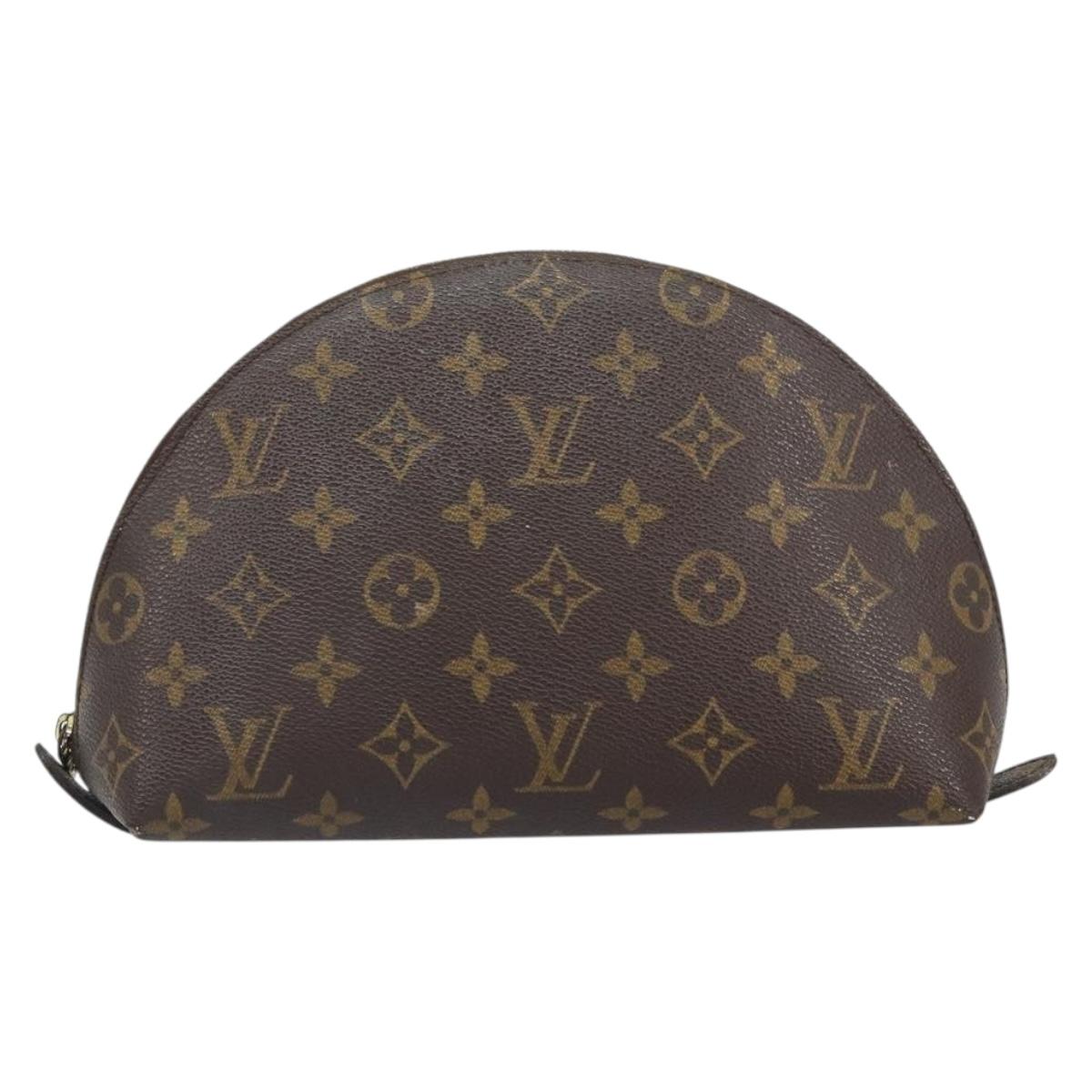 LOUIS VUITTON Monogram Trousse Demi Ronde Cosmetic Pouch M47520 LV Auth 161707
